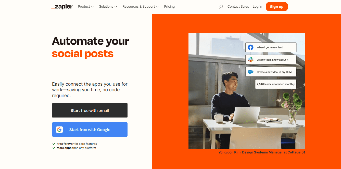 Zapier web Page