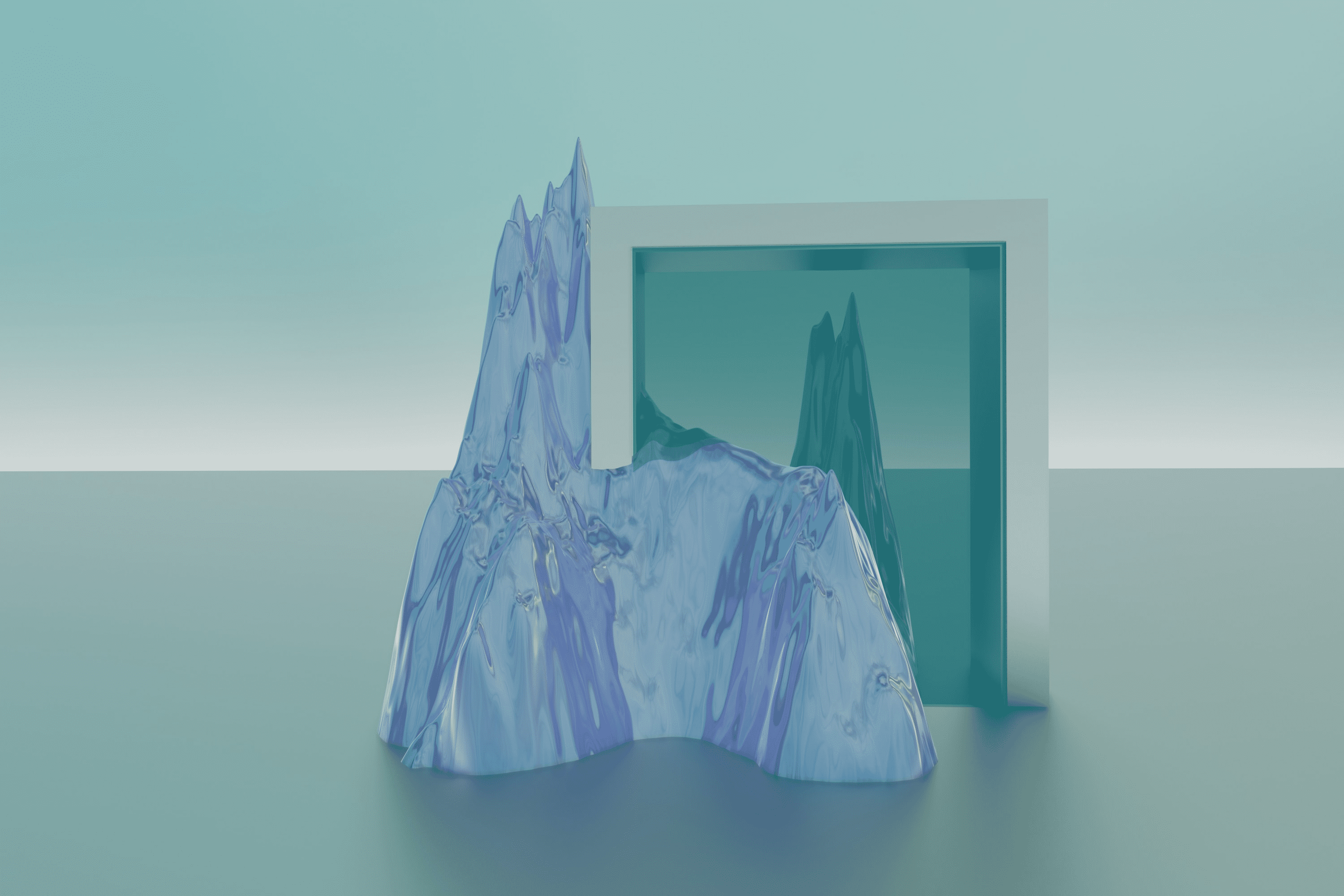 Digitally produced mountains.