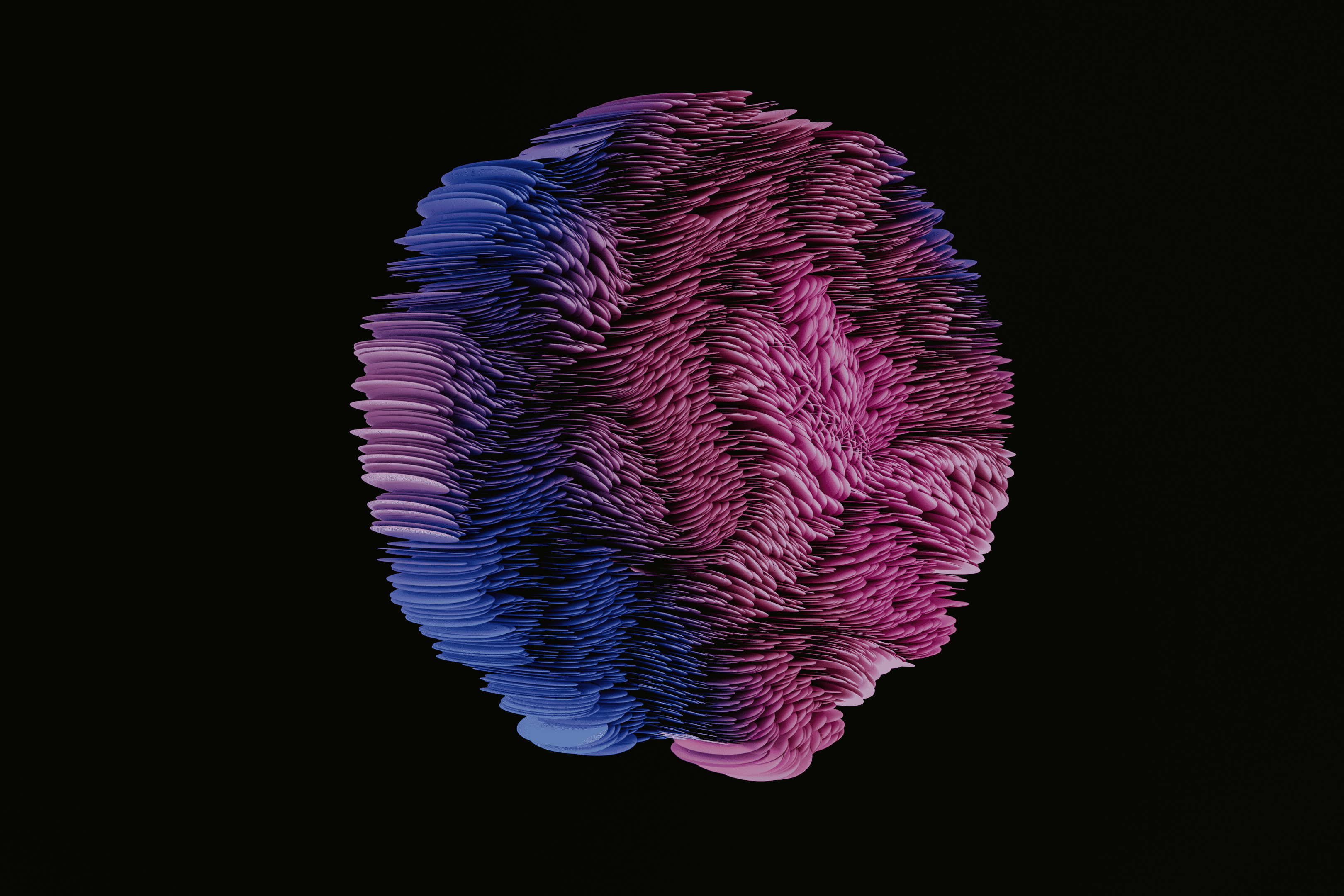 Digital shape Like grass in pink, blue, and purple.