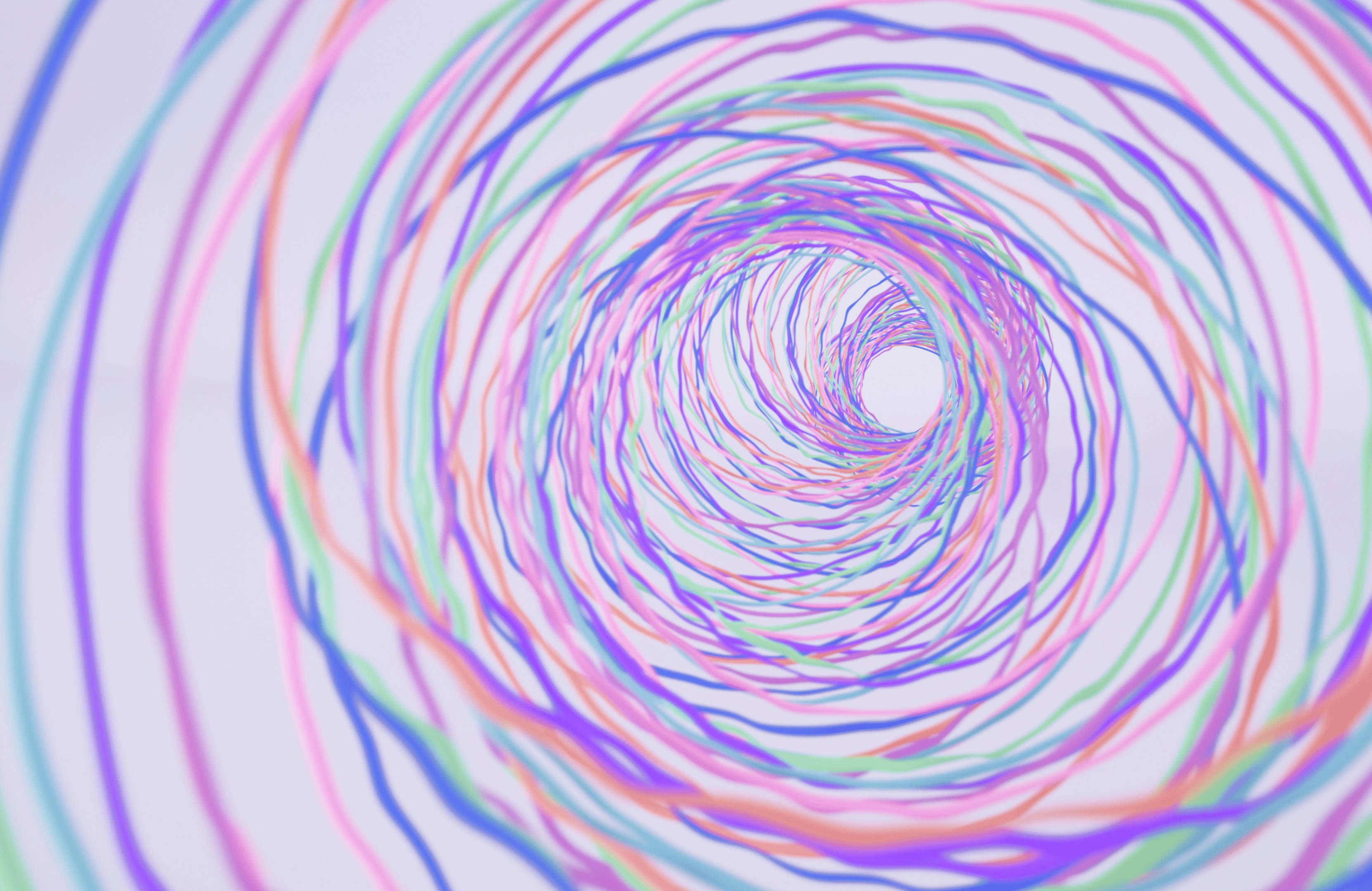 Swirling multi colored lines.