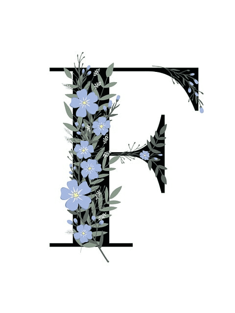 f, floral, scrapbooking