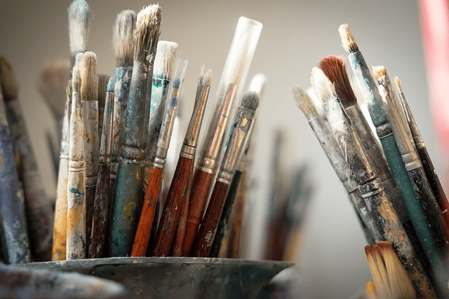 brushes, paint, color