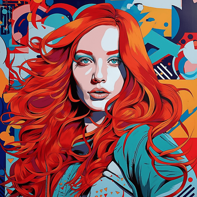 graffiti art, cyborg women, vector drawing